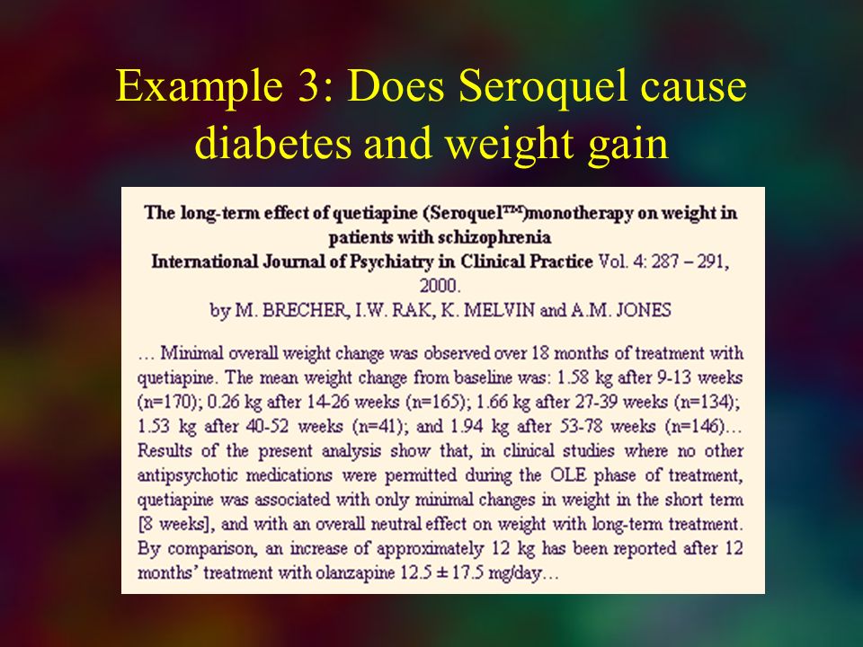 weight gain associated with seroquel